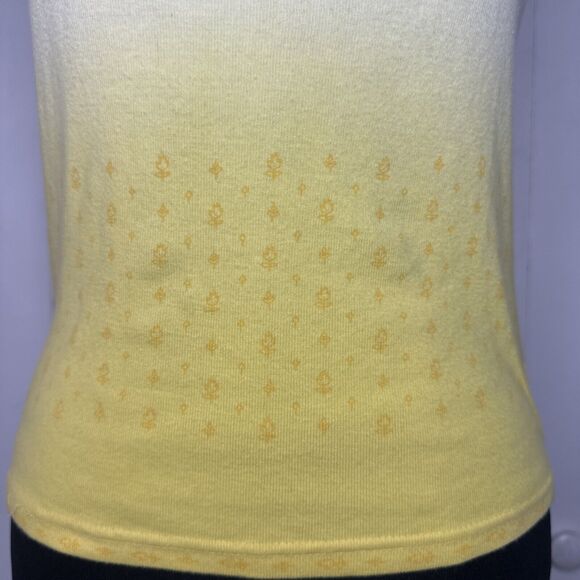 Vintage Y2K Yellow Ombre Tank Top S 2000s Cotton Ditsy Floral Fairy Whimsical - Picture 7 of 10